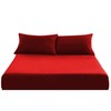 EV DEKOR®MF0001 Fitted Sheet King, Red - Deep Pocket Bedsheet