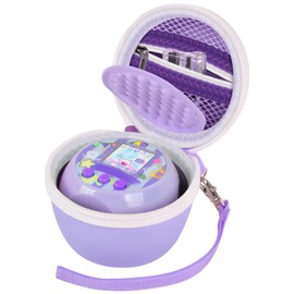 casmilee Toy Case for Punirunes Interactive Digital Pet, Kids Virtual Electronic Pets Storage Holder with Partition to Protect Screen & Mesh Pocket for Small Accessories- Box Only (Purple)