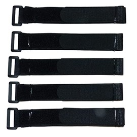 Benristraps Reusable Adjustable All-Purpose Velcro Fastener with Buckle Cable Ties Fastening Straps for Storage Organization Bundling (Black, 25mm x 25cm)