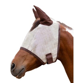 Kensington Signature Fly Mask w/Web Trim, Soft Mesh Ears & Forelock Opening Size: M-Small Horse Color: 500 - Desert Sand