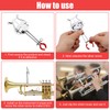 Trumpet Marching Lyre Clip, 5.51x2.08x0.78 Inch Silver Lightweight Trumpet Clamp-On