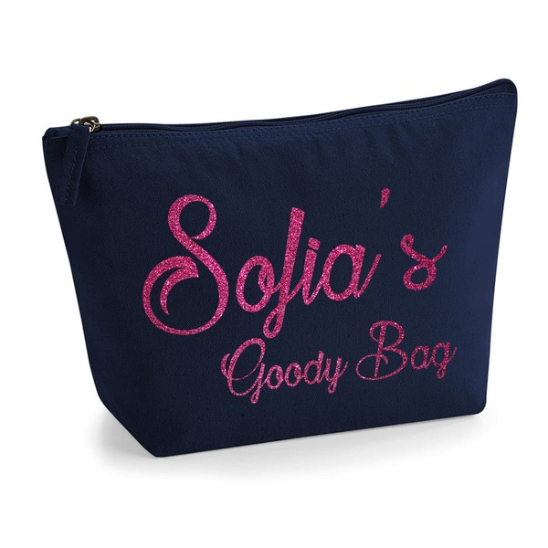 Personalized Name Initials Text Goody Make Up Accessory Bag in