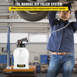 VEVOR Transmission Fluid Pump 2 Way ATF Refill System Dispenser, Oil and Liquid Extractor 10 Liter Large Capacity, Automatic Transmission Fluid Pump Tool Set with 14 Pieces ATF Filler Adapters