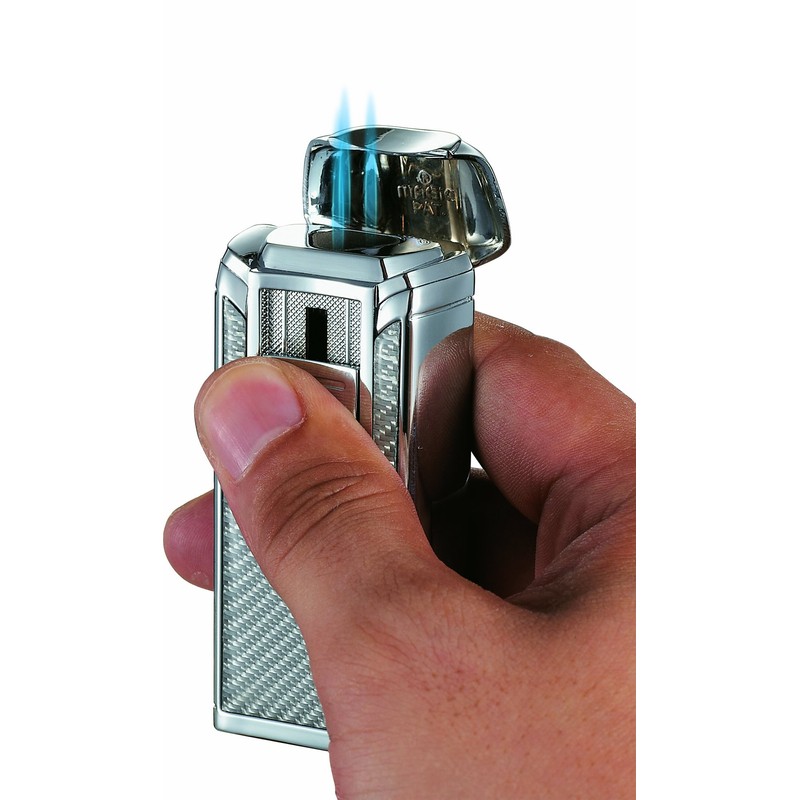 Visol ALEC III Chrome and White Carbon Fiber Triple Torch