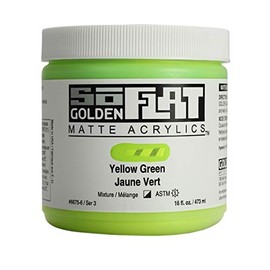 Golden SoFlat Acrylics, Yellow Green, 16 fl. oz./ 473ml Jar