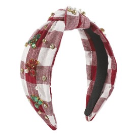 TQUXNGA Knoten-Stirnbänder für Damen und Mädchen, Haarband mit Perlen und Yoga-Knoten, Haarreif, Gittermuster, Haarband