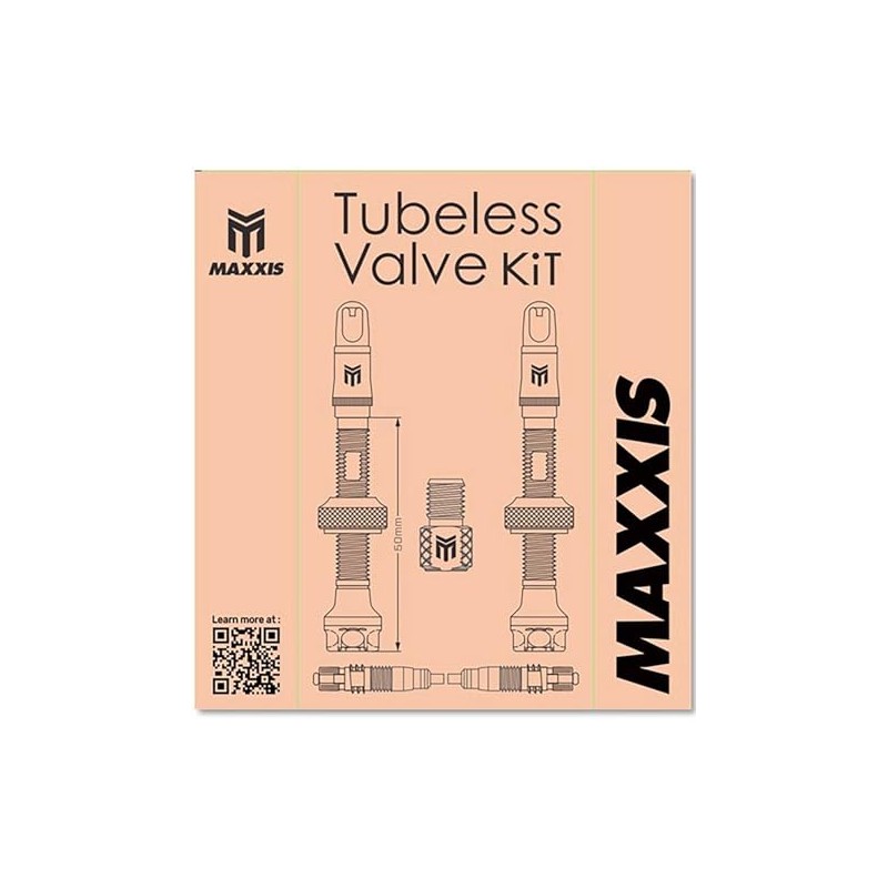 Maxxis MaxxOut Tubeless Bicycle Valves, Presta, 50mm, Black