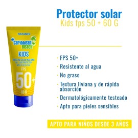 Protector Solar Caribbean Beach Kids Fps Uva Uvb 60g