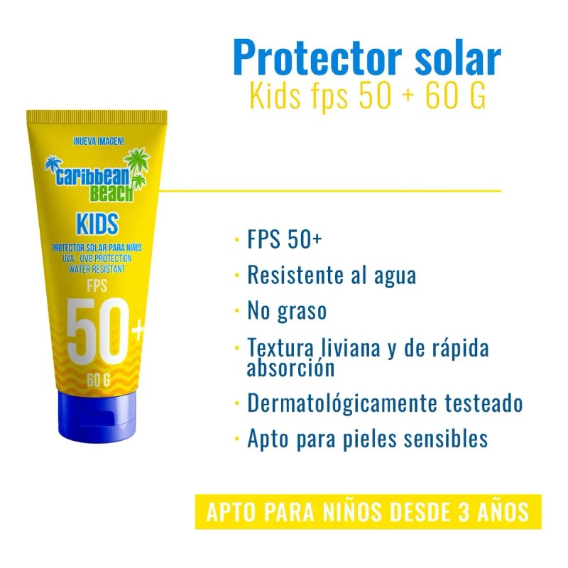 Protector Solar Caribbean Beach Kids Fps Uva Uvb 60g