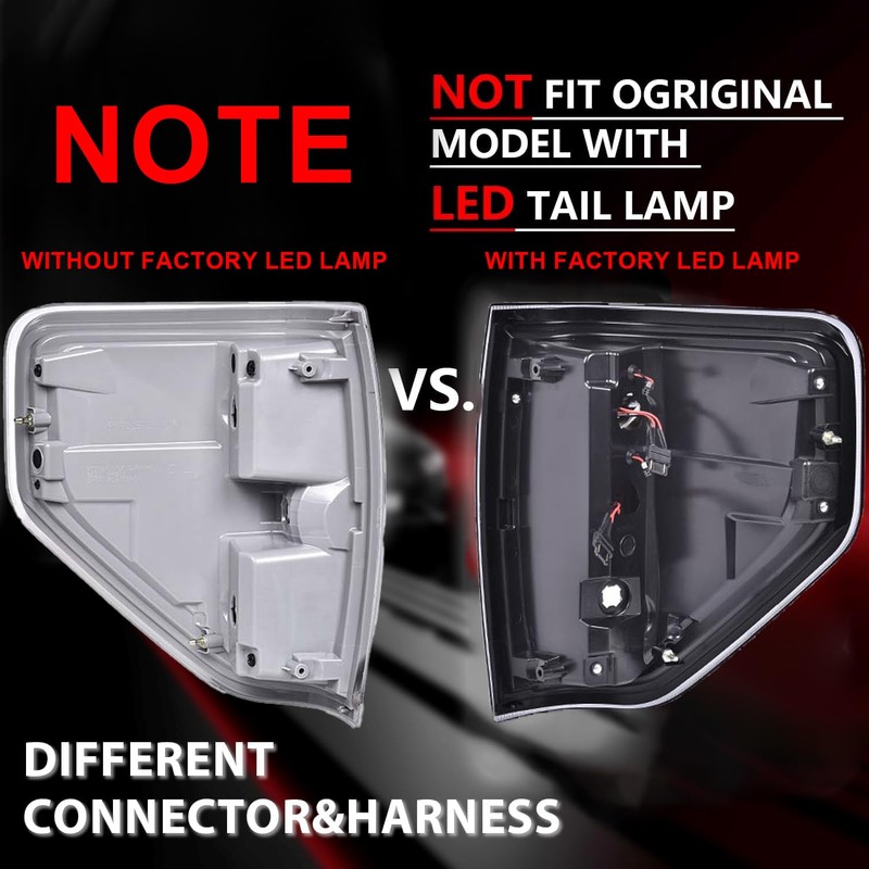 GRAND ORANGE Tail Lights Assembly Rear Lights Compatible with 2009-2014