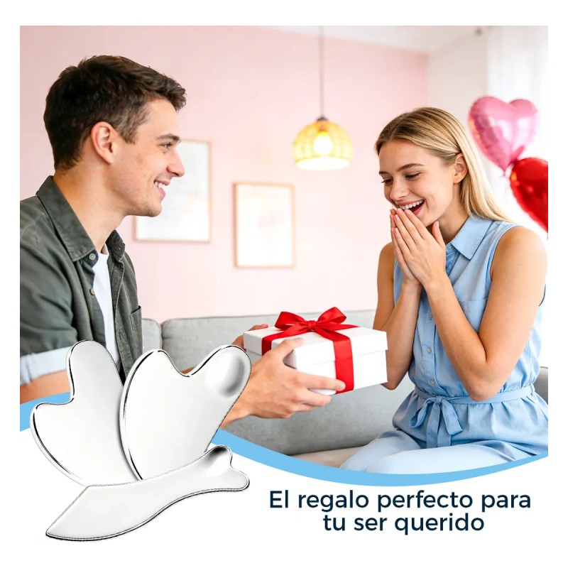 Kit 3 Piezas Guasha Facial Acero Inoxidable Masajes Cuello