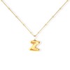 Bubble Letter Necklace for Women Small Initial Necklace Gold Chunky