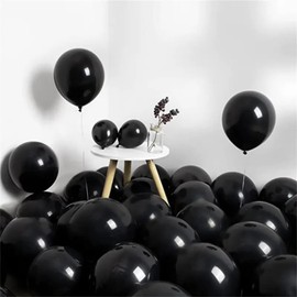 QRabbit 100 Pack 12" Black Party Balloons, Premium Quality Strong Latex Ideal for Helium or Air Use for Wedding Birthday Graduation Festival Anniversary Party Event and Arch Decoration