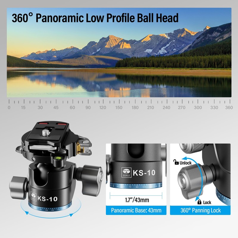 SIRUI Ball Head for Tripod, 29mm Low Profile Ball Head