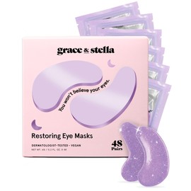 grace & stella grace and stella Eye Patches (Purple, 48 Pairs) - Retinol Under Eye Patches - Under Eye Mask for Puffy Eyes and Dark Circles - Dermatologist Tested Gel Eye Mask - Vegan Anti Wrinkle Patches