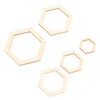 205Pcs Hexagonal Wooden Cutouts 5 Sizes Light Durable Odourless Blank