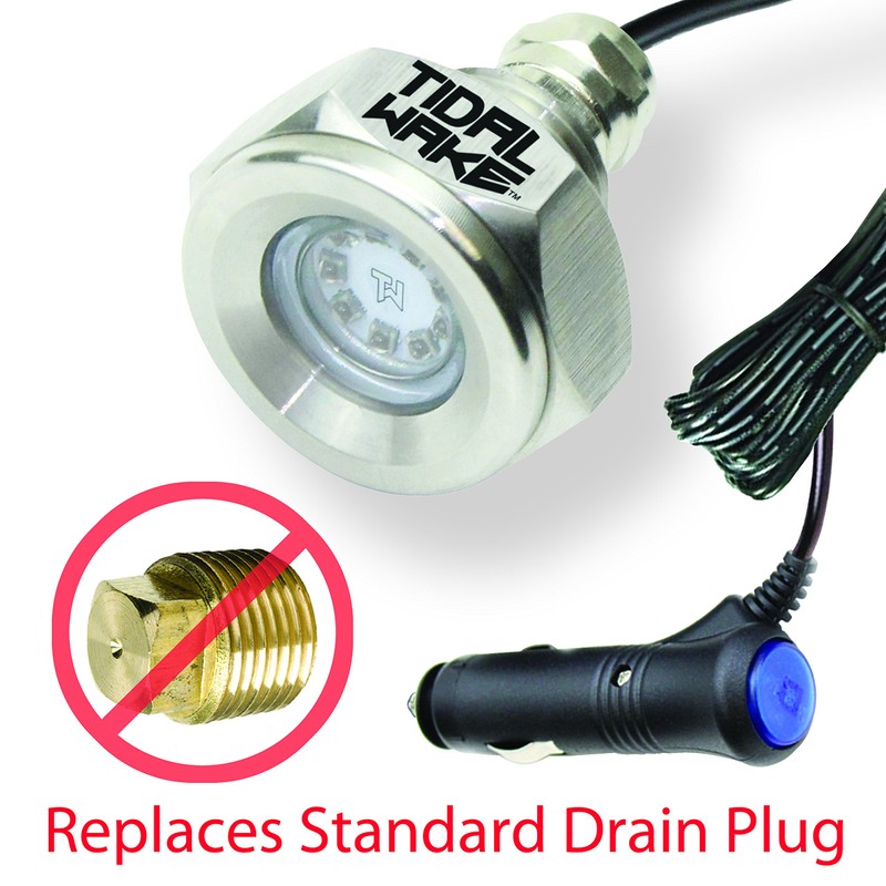 Tidal Wake Plug N' Play Underwater LED Boat Drain Plug