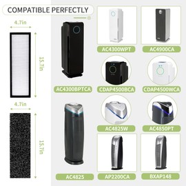 Nisreen FLT4850PT Air Pu-rifier Filter Replacement Compatible with Germ-Guardian Filter B AC4850PT AC4300WPT AC4900 Air Pu-rifier, 4 HEPA and 6 Pre-Filters