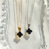 QVY Dainty Four Leaf Clover Necklace for Women 18K Gold