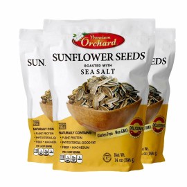 Mixed Nuts Inc. 3 PACK PREMIUM ORCHARD SUNFLOWER SEEDS ROASTED WITH SEA SALT (14 OZ EACH)