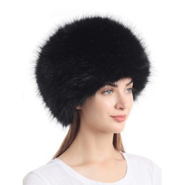 Soul Young Women's Winter Faux Fur Cossak Russian Style Hats(One Size,Black)