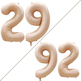 GOER Number 29 Balloons for 29th Birthday Party Decorations,42 Inch Jumbo Foil Helium 92 Balloons for 92nd Birthday Party Decoration (Caramel)