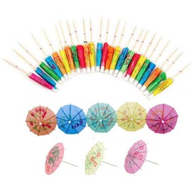 50 Pcs Colorful Paper Cocktail Umbrella, Paper Cocktail Decoration Umbrella, Tropical Drinks Umbrella for Bar, Tropical Party or Beach