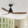 52-Inch Modern LED Ceiling Fan with Lights Indoor/Outdoor Integration Imitation