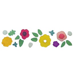 Spring Reusable Gel Window Clings ~ Flowers with Leaves (19 Clings, 1 Sheet)