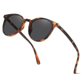 aisswzber Small Round Polarized Sunglasses for Women Men Compact Vintage Style UV400 Protection Classic Lightweight