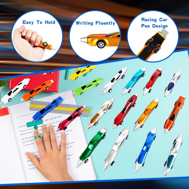 Spaluck 32 Pcs Car Pen Bulk Fun Pens Racing Pen