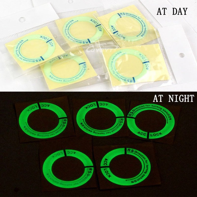 Car Ignition Switch Cover Luminous Key Ring Hole Cover Sticker