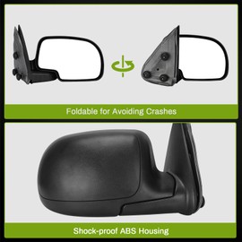 AUTOSAVER88 Right Door Passenger Side Mirror Compatible with 00-06 Suburban Avalanche Yukon XL Denali, 99-06 Chevy Silverado GMC Sierra 1500 2500(07 Classic Only), Door Mirror Manual Adjustable