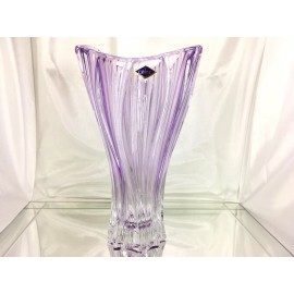 Bohemia Aurum Crystal Crystal Glass Vase12 " Centerpiece Flower Bud Vase Purple Color Bohemia Crystal