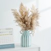 Blue and White Ceramic Vase, Mid Century Modern Striped Small