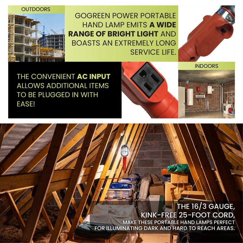 Go Green Power Inc. 25ft Portable Hand Lamp with 16/3