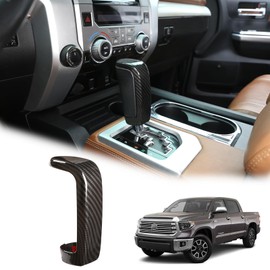 Car Shifter Gear Hand Brake Trim Cover Compatible with Toyota Tundra 2007-2021 Sequoia 2008-2020 Center Console Gear Shift Head Protection Cover Automatic Gear Shift Knob Cover Interior Accessories