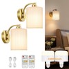 Glitnous Battery Operated Wall Sconce Set of 2, Rechargeable Wall