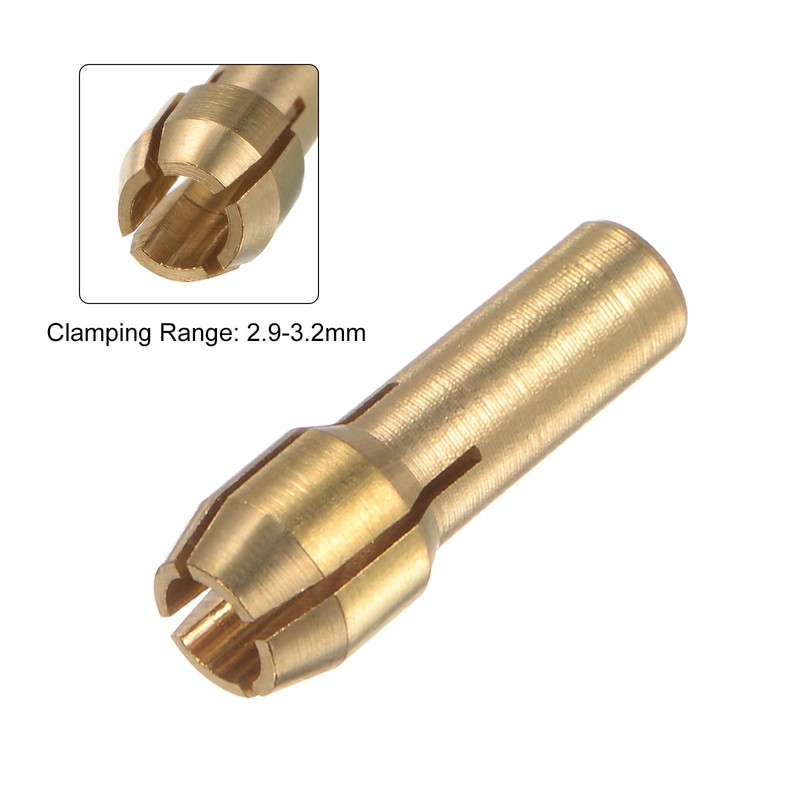 sourcing map 10pcs Brass Collet 3.2mm Brass Drill Chucks Mini