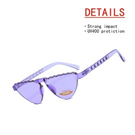 Yoela Triangle Thick Rimless Sunglasses Transparent One Piece Eyewear Colorful Glasses Party Favors