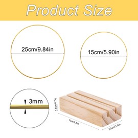 Editbar Metal Rings for Crafts, 5-Piece Set Metal Ring with Base, 15 cm + 25 cm Metal Rings for Crafts, for Wedding Wreath Decoration, DIY Wreath Crafts, Wall Hanging Crafts, DIY Dream Catcher