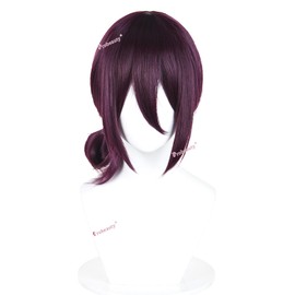 Probeauty Short Purple Anime Wig Deep Purple Wig for Women