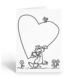 Stonehouse Collection | Heart Kid Set of Coloring Greeting Cards | 12 Seasonal Color Cards and Envelopes (Valentine's Day)