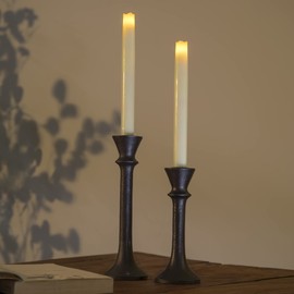 GiveU Soporte para Velas de 7 y 9 Pulgadas, Soporte para Cena, decoración del hogar, Paquete de 2, Color café