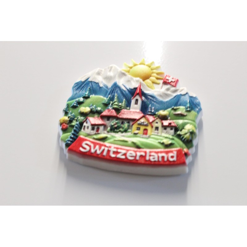 3D -SWITZERLAND ZURICH ALPS Fridge Magnet City Souvenir Travel Memory