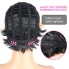 LEOSA Pelucas de Corte Pixie con Flequillo para Mujeres Negras,