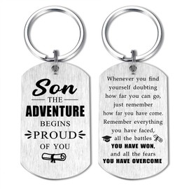 Alotozo Class Of 2025 Graduation Gifts for Son - Son Graduation Keyring Gifts - College Middle High School Seniors PhD 2025 Graduate Gifts to Son