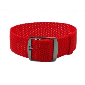 HNS 20mm Red Perlon Braided Woven Watch Strap with PVD Buckle
