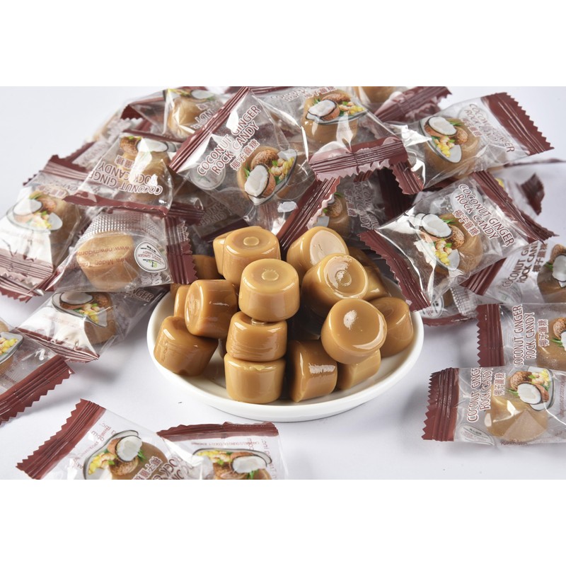 GT Coconut Ginger Rock Candy, 4 Ounce Bag, 1 Pack