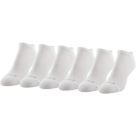 PEDS Women's Coolmax Low Cut Sock with X-Wrap Arch Support, White, 5-10 (6 Pair Pack)